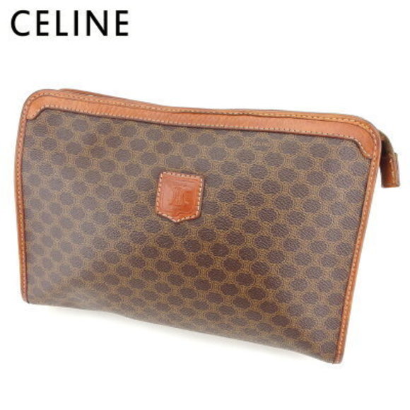 Celine Macadam clutch bag brown leather - Picture 1 of 6